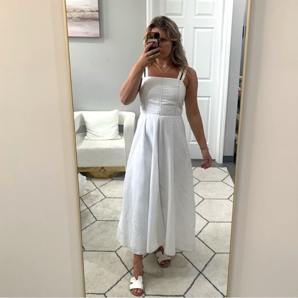 Brunello Cucinelli Dresses & Skirts - Brunello Cucinelli Dress Sleeveless Ribbon Trimmed Poplin Cotton in White